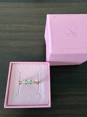 Swarovski Attract Trilogy Ring 18K Gold Finish Size 60 (US 8.75)